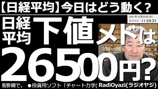 【日経平均－今日はどう動く？】日経平均の下値メドは26,500円？　米市場は大幅下落。変異株が米国内で初めて確認され、悪材料となった。日経平均は「底固め中」だが、さらなる下落も想定しつつ慎重な売買を。
