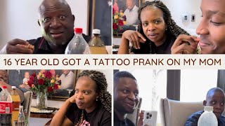 MY 16 YEAR OLD BROTHER GOT A TATTOO PRANK ON MY AFRICAN MOM - **HILARIOUS** / CHRISTMAS LUNCH 2022