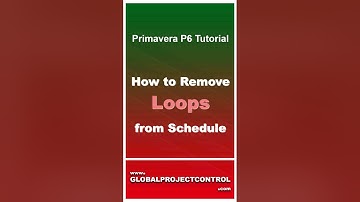 🔴 How to Remove the Loop in Primavera P6 🎞Link to full video: https://youtu.be/bStrt6zztZA