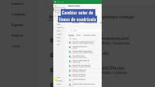 🎾 Cambiar el color de la lineas de cuadrícula en Excel