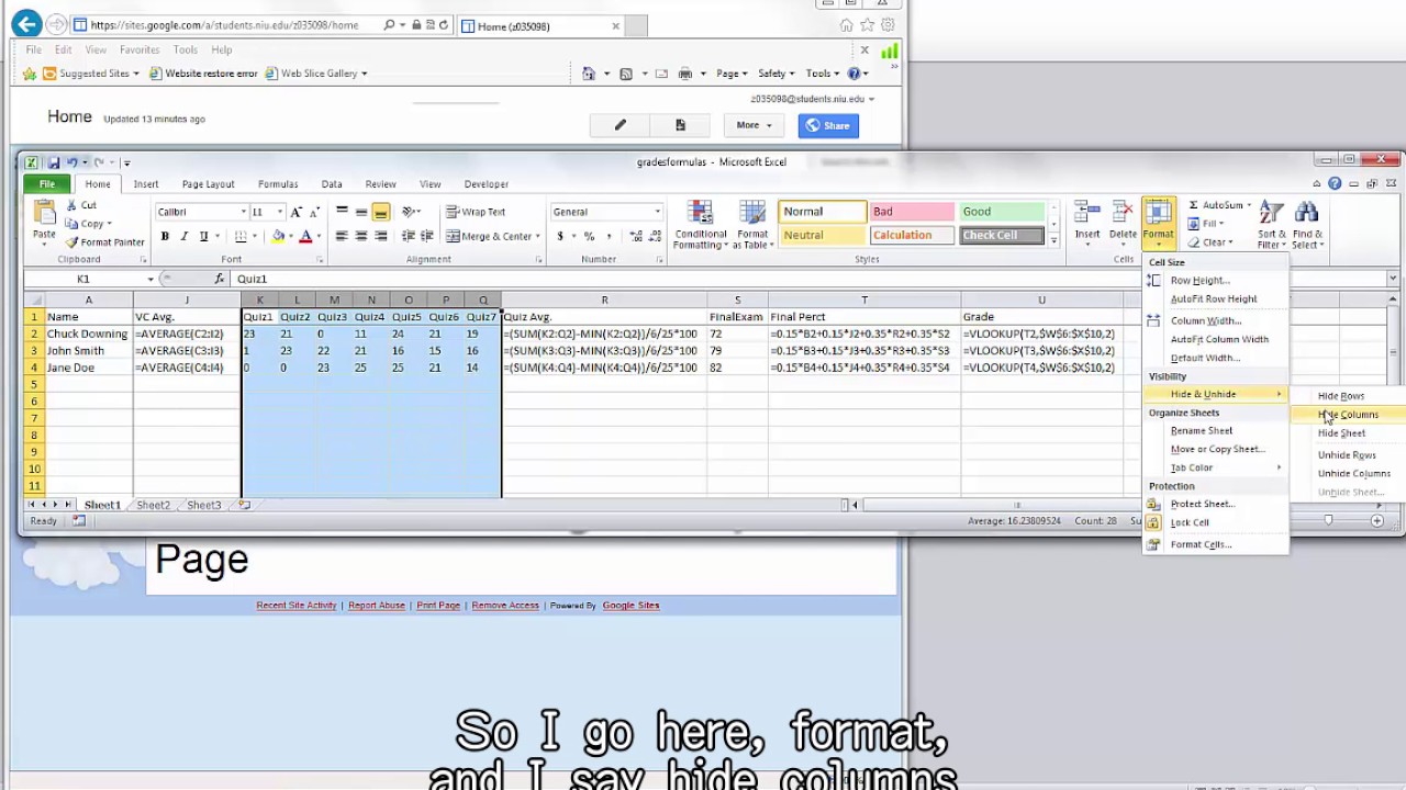 OMIS Use Excel To Calculate Course Grade Create Google Web Page To OMIS Use Excel To Calculate Course Grade Create Google Web Page To