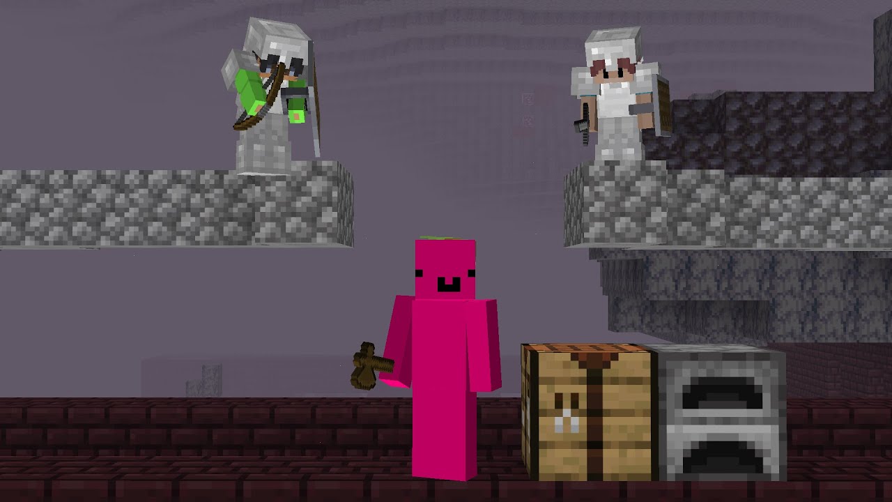 Minecraft Speedrunner VS 2 Hunters REMATCH