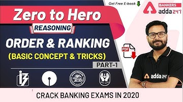 Order and Ranking | Basic Concept and Tricks (Part 1) | Reasoning | Adda247 Banking Classes