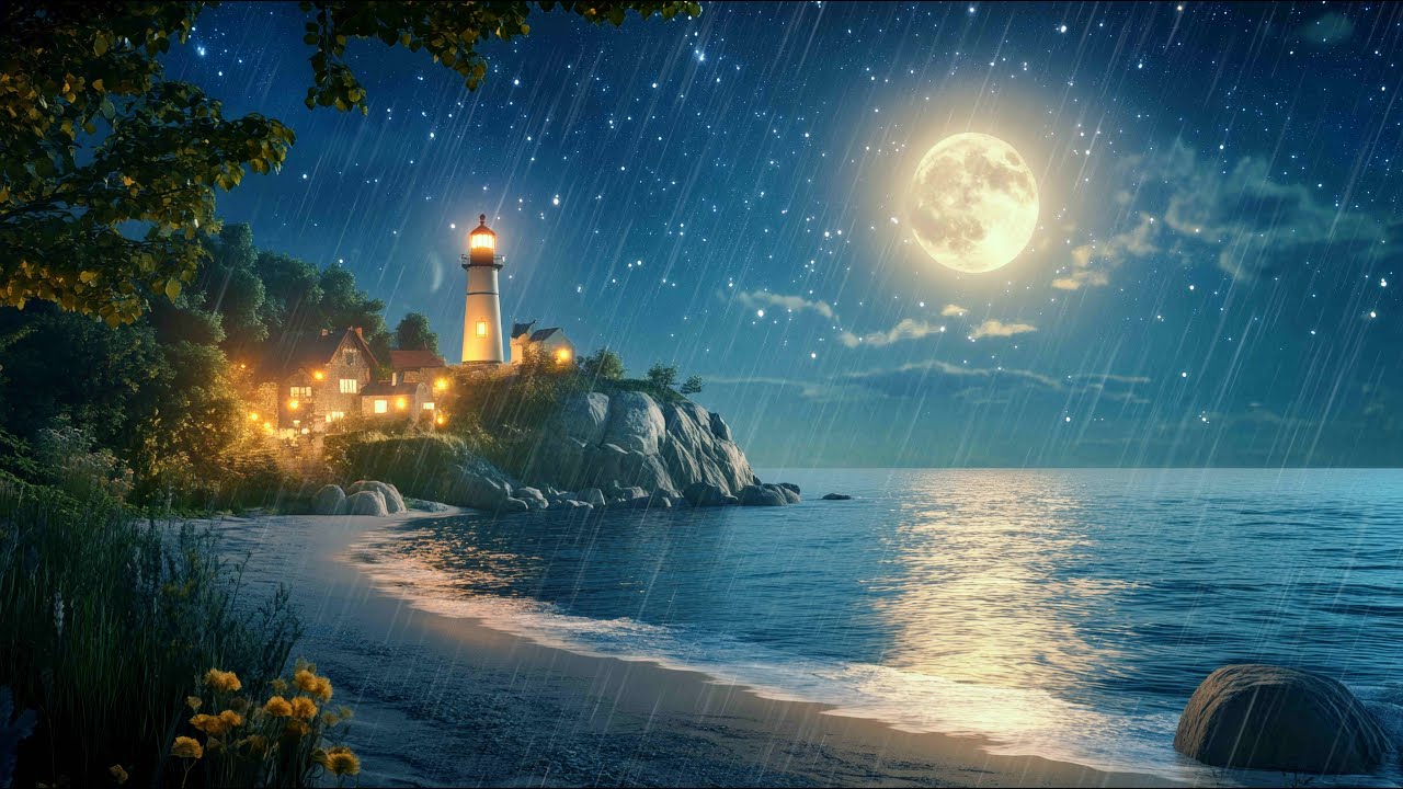 Rainy Lighthouse Nights – Gentle Piano & Rain Sounds 🌧️🎹
