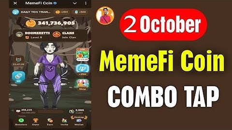 memeFi Daily Combo 2 October | memeFi Secret Code Today 2 October