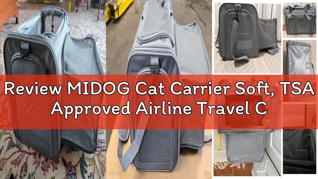 Review MIDOG Cat Carrier Soft, TSA Approved Airline Travel Carrier for Cats and Small Dogs, Under Se