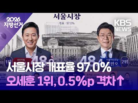 서울시장 개표 상황 / KBS 2026 지방선거 2026.06.04.