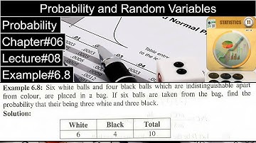Probability and Random Variables | Chapter#06 | Example#6.8 | 1st Year Statistics Dr. Faqir