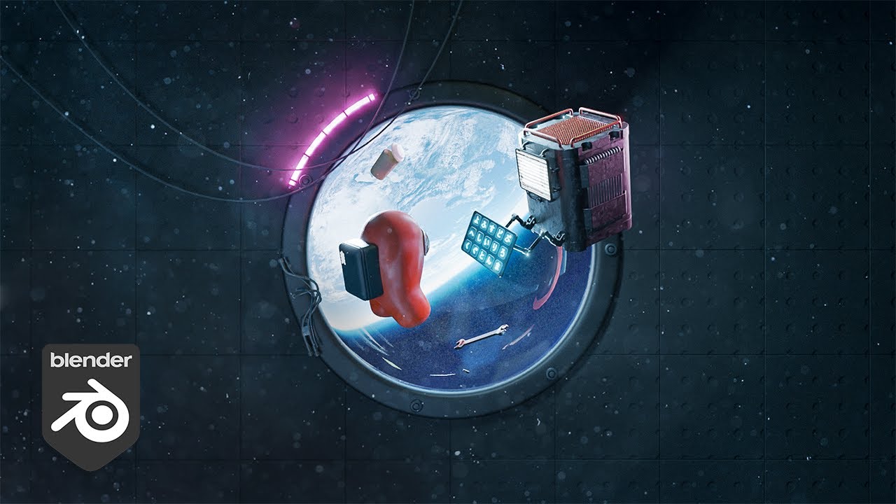 Among Us Sci-Fi Environment with Blender