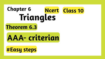 AAA criterian | Triangles| Class 10 | ncert | in tamil | easy way