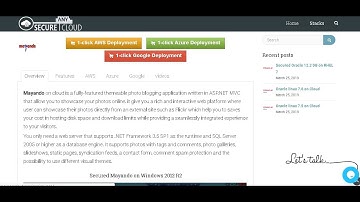 Secured Mayando on Windows 2012 R2 Deploy on Azure , AWS and Google Cloud Platform.