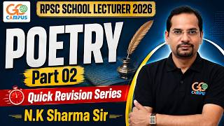 POETRY Part 02 | Quick Revision Series | RPSC School Lecturer 2026 | N.K Sharma Sir 🔥