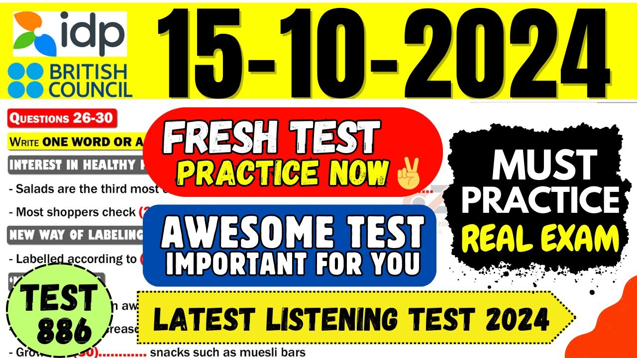 IELTS Listening Practice Test 2024 with Answers | 15.10.2024 | Test No - 886