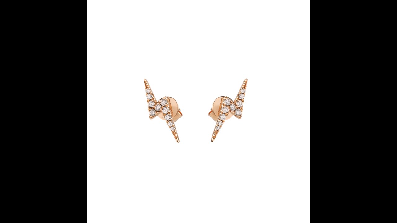 Diamond 18 Carat Rose Gold Lightning Earrings