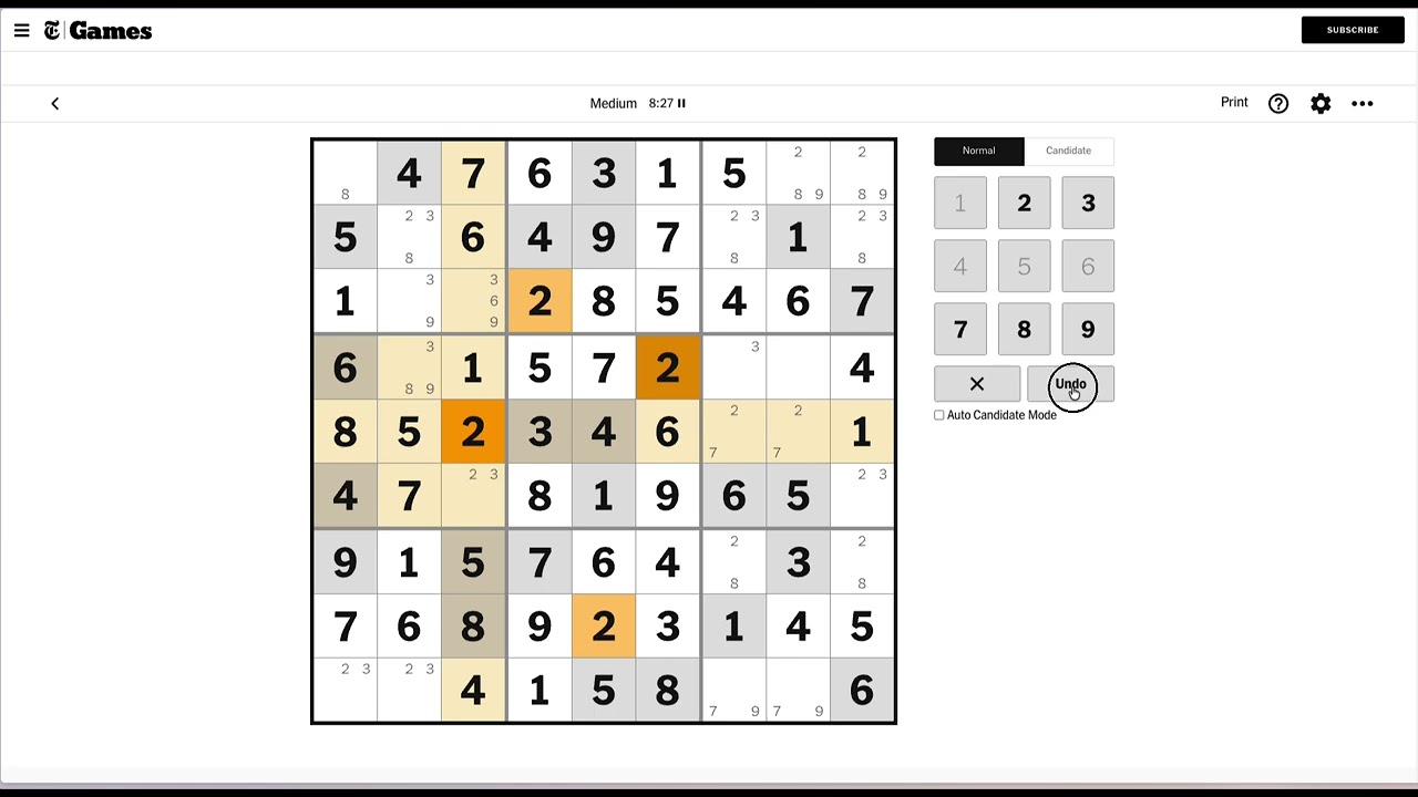 NYT Sudoku Medium Today Answer  | March 10, 2026