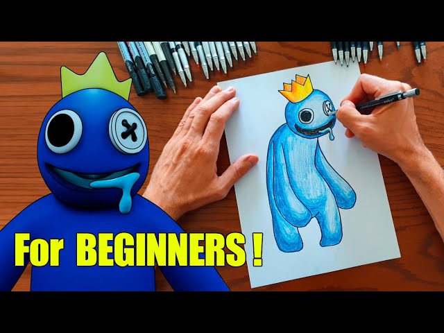 How to draw Withered Blue (Rainbow Friends) 