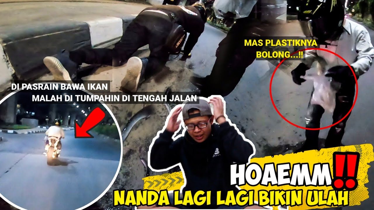 DORRR❗Plastik jebol, lele berserakan di jalanan || Motovlog indonesia