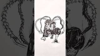 tanjiro demon form, speed drawing 😳 #shorts #anime #drawing #demonslayer #tanjiro