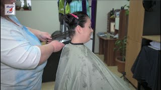2024-15 Valentyna preview - long shiny hair cut to bob with buzzed nape