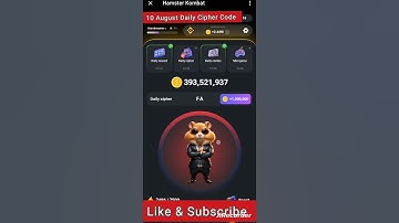 Hamster Kombat Daily Cipher Code today 10 August