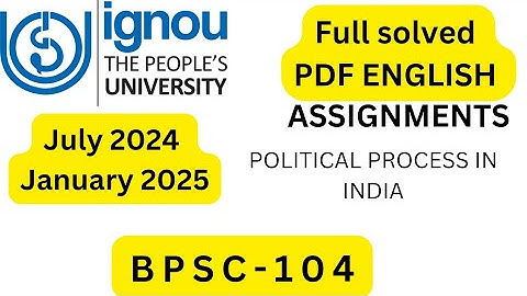 BPSC-104 SOLVED ASSIGNMENT 2024-25 ENGLISH