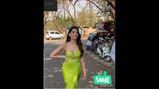 Nora Fatehi Hottest Look In Saree Sonam Bajwa Hot Dress Up Look In Bandir Visit