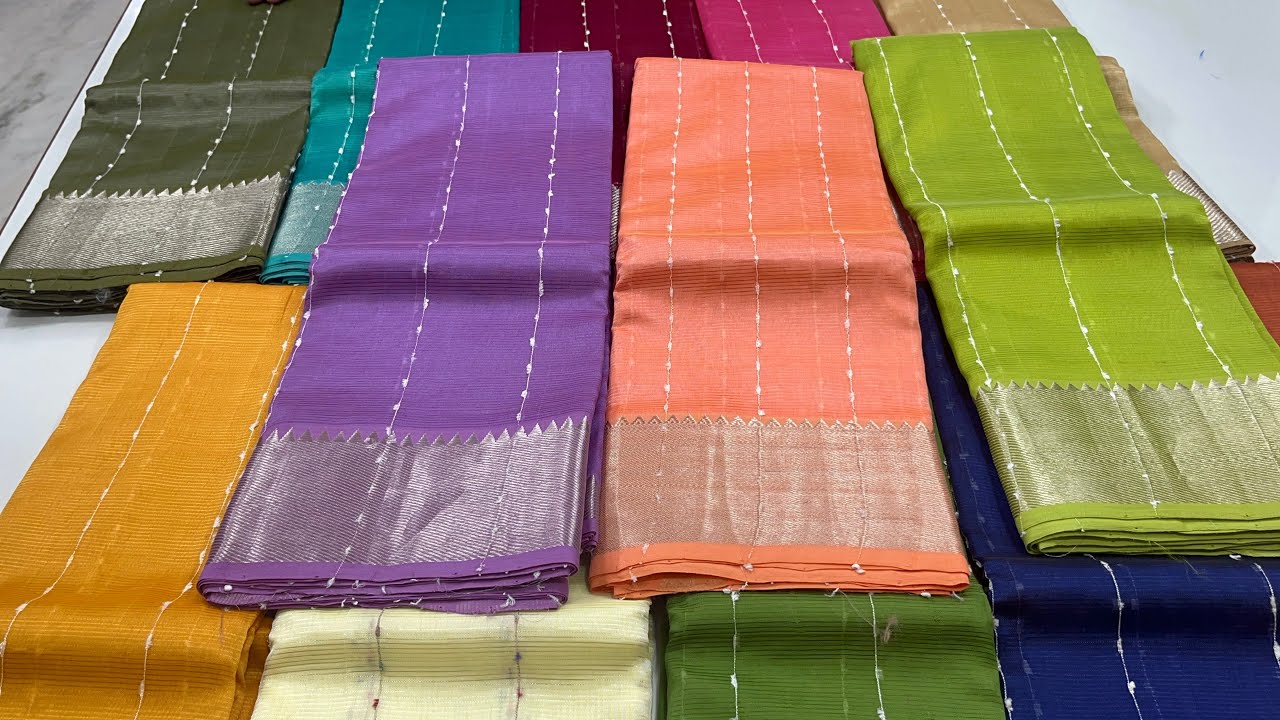 లేటెస్ట్ మోడల్స్ లో మంగళగిరి పట్టు సారీస్ మన రాము హ్యాండ్లూమ్స్ నుండి // Mangalagiri Pattu 