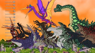 GODZILLA FUSION DINOSAUR : Monsters Size Comparison \& COMPILATION VIDEOS