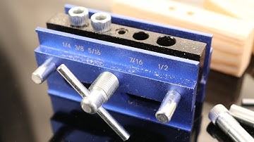 Self Centering Dowel Jig, Adjustable Drill Jig for Straight Holes, Biscuit Joiner Set with 6 Drill