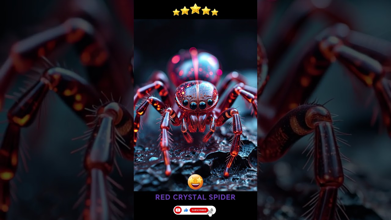 KLING AI RED CRYSTAL SPIDER JOLIE ARAIGNEE 