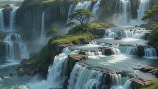 10 Hours Terraced Waterfalls & Melodic Ambient Music | Sleep, Relaxation & Focus