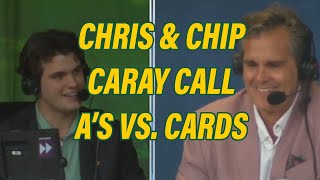 Chris Caray calls A's-Cardinals game with his dad Chip Caray in Oakland