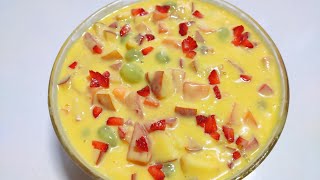 Fruit Custard Recipe-Healthy Dessert Recipe-How To Make Fruit Custard- Summer Cool Desert- Custard