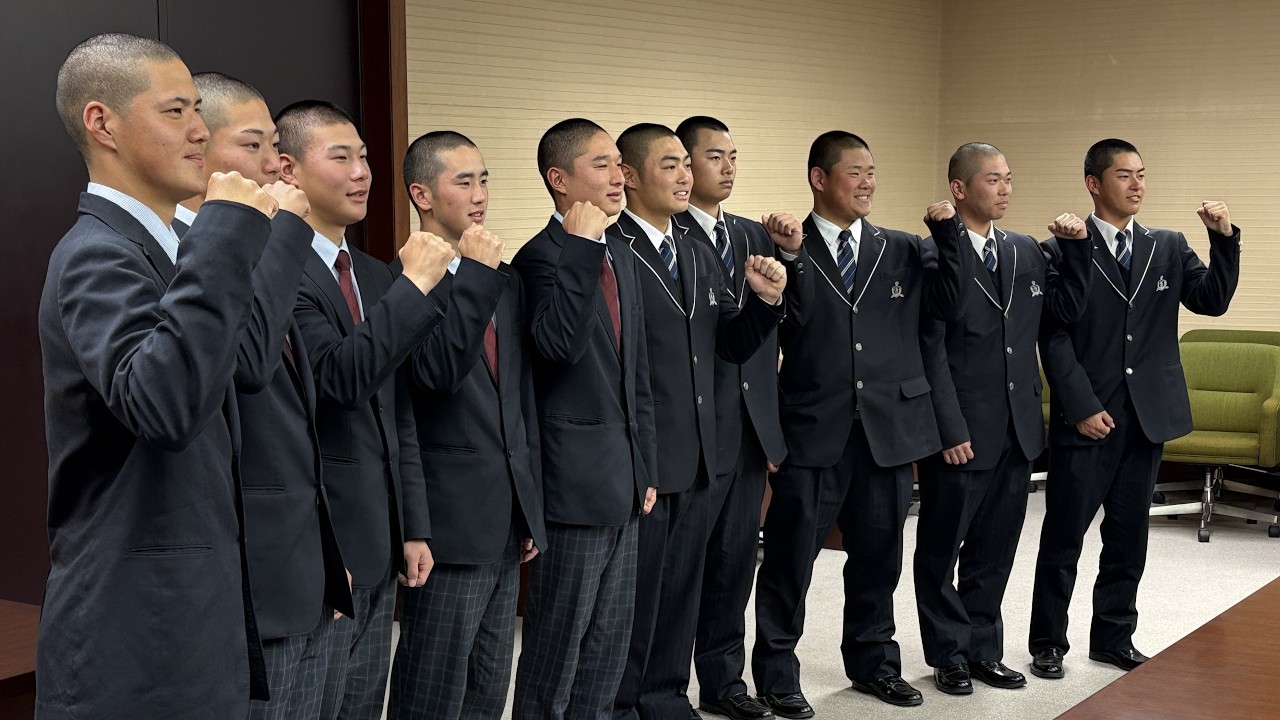 20260225【高校野球】センバツＷ出場の帝京長岡と日本文理が副知事に出場報告