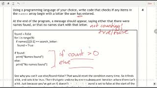 Higher Revision Paper 2 - Q6 Substring, Linear search