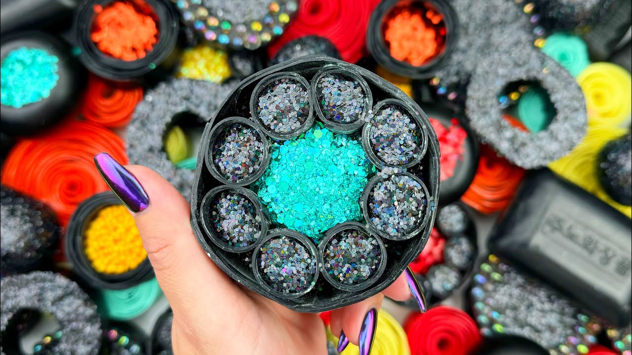 ASMR★(4K)★Crushing soap★Clay cracking★Soap boxes with foam starch&glitter★Cutting cubes★