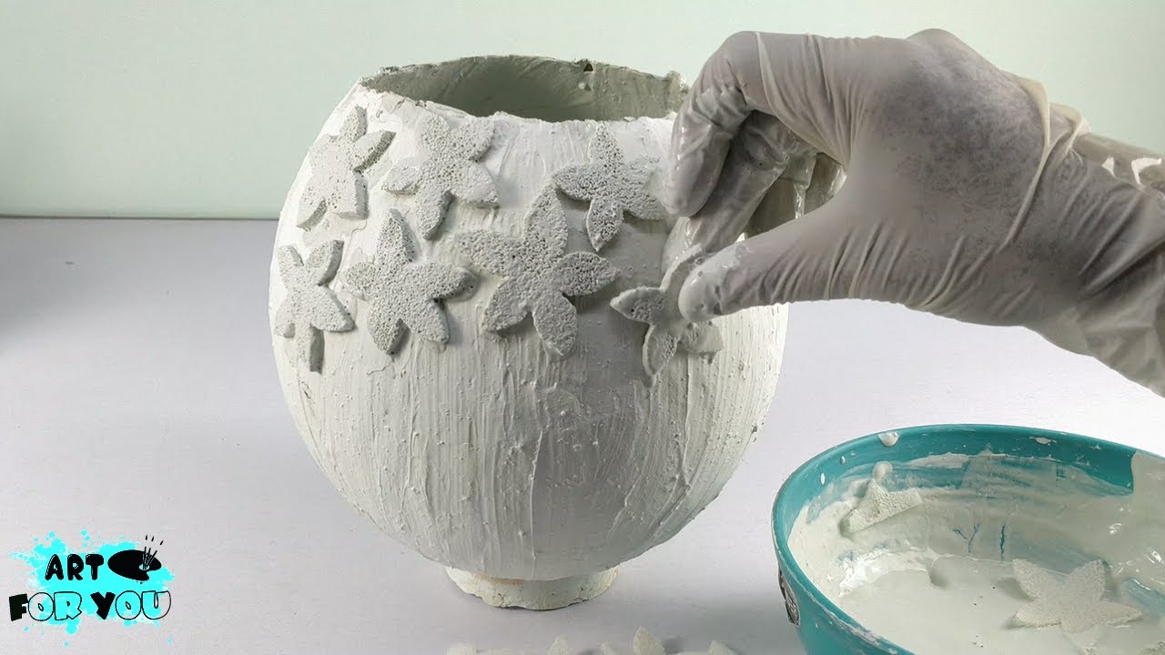 How To Make Beautiful Flower Pot With Cement Cement pot making at