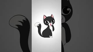 How to draw a beautiful black cat with a pencil step by step, #howtodraw, #youtubekids