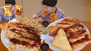 수제등심돈까스 2천5백원?? 너무 싼데 너무 맛있다!! 왕돈까스 멘보샤.. 불에 구운 아이스크림 흡입!!