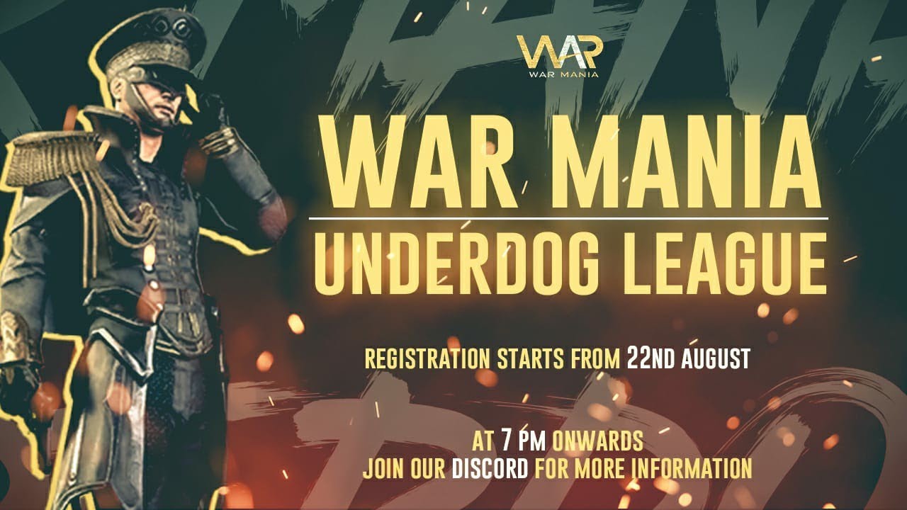WAR MANIA UNDERDOG LEAGUE | SEASON 3 | IS BACK WITH 5000 TEAMS | JOIN DISCORD FOR MORE INFORMATION