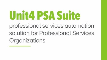 Unit4 PSA Suite - Introduction