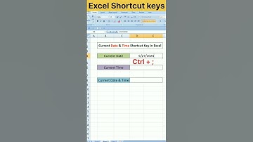 shortcut key in current date & time 👈🤔😊 #shortcutkeys #excel #shorts
