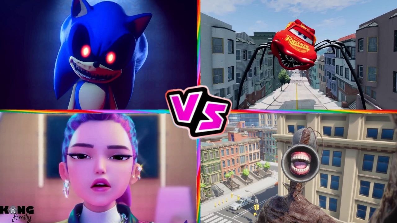 Sonic ExE 🆚 McQueen ExE 🆚 Kpop demon hunter 🆚 Siren Head - Tiles Hop
