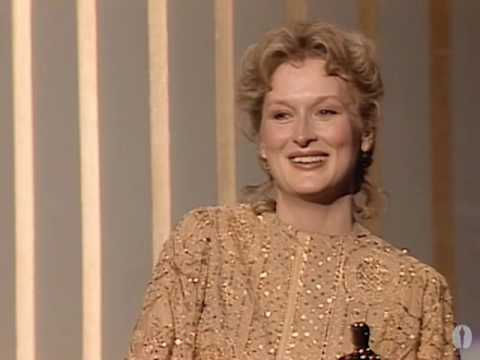 Meryl Streep winning an Oscar for "Sophie's Choice"