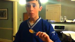 Jacob doing the cinnamon challenge