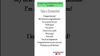 🚀Different Ways To Say CONGRATULATIONS | #spokenenglish #congratulations #shortsvideo