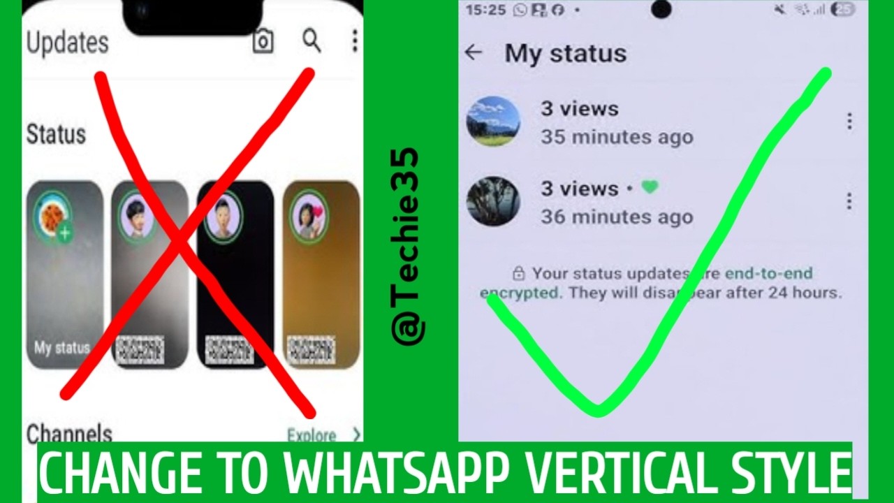 How To Bring Back Vertical Style On WhatsApp | Vertical WhatsApp Status ...