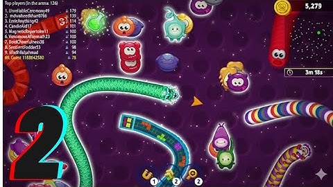 Worms Zone .io Gameplay Part 2 | Hungry Snake Grows Bigger 🐍