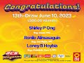 13th Last Draw ACS Milyones June 10 2023