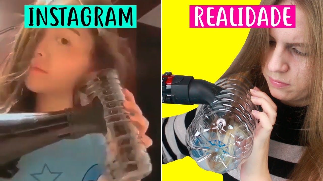 TESTEI O TRUQUE DE CACHEAR O CABELO COM GARRAFA PET!